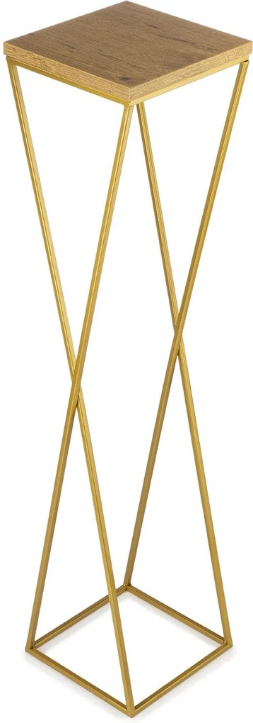 STOJAN NA KVETINÁČ LOFT6 100X24X24 CM ZLATÁ/HNEDÁ