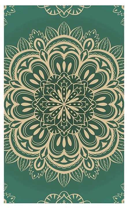 Plagát s paspartou Mandala na tyrkysovom pozadí - 40x60 white