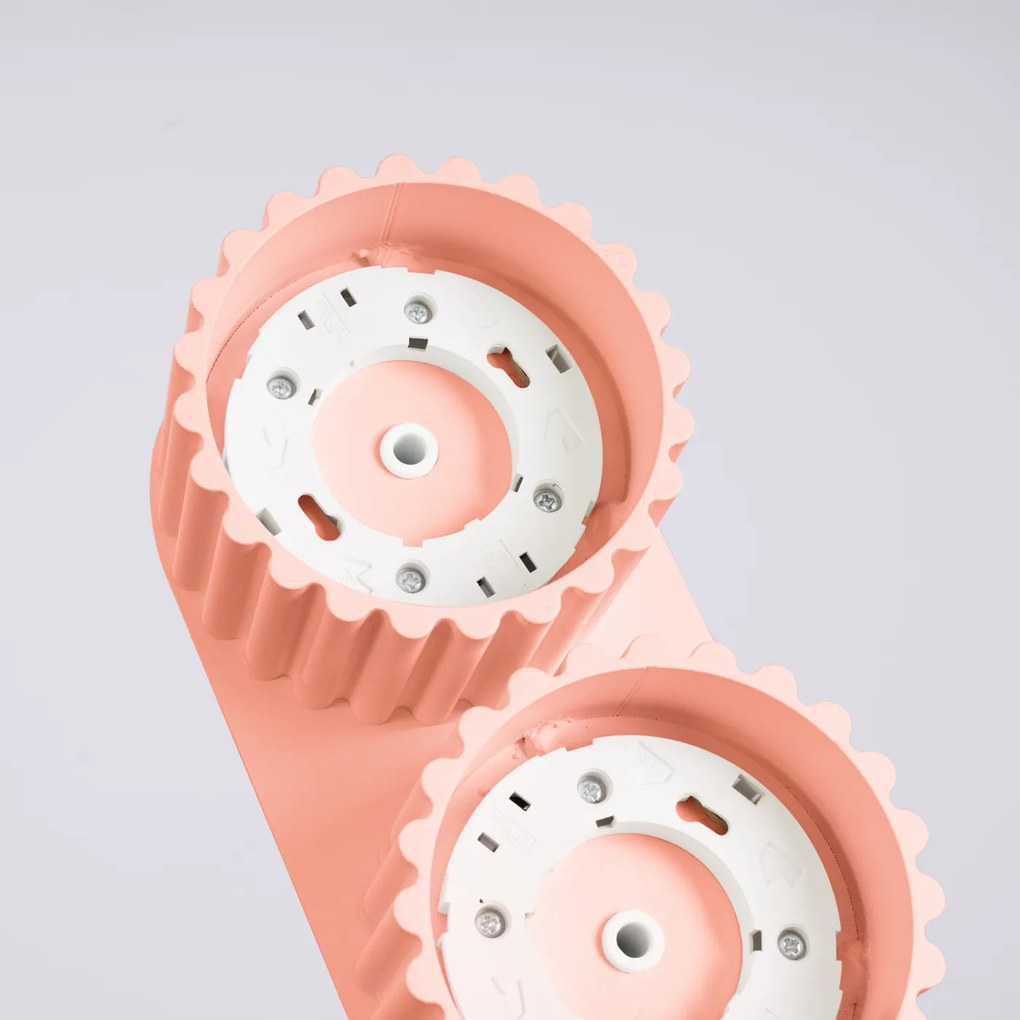 Stropné svietidlo Aura, 2x ružové hliníkové tienidlo, (6 cm)