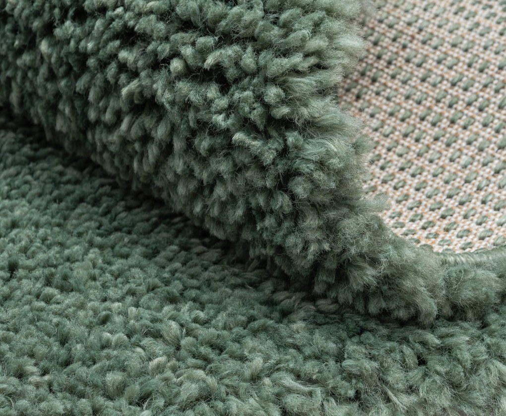 Kusový koberec My Shaggy hellgrün kruh, 100x100 (priemer) kruh, zelená, chodba / predsieň, My Flair