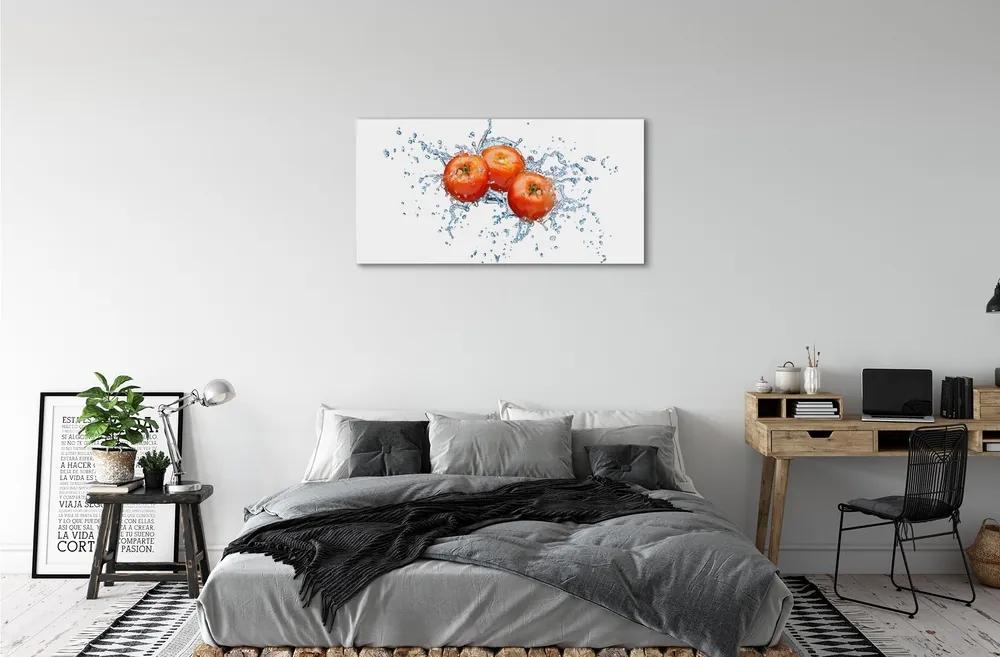 Obraz na skle paradajky voda 100x50 cm