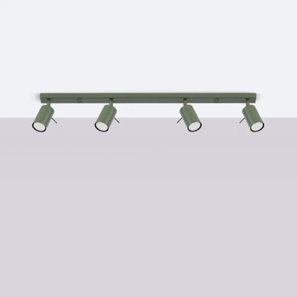 Sollux SL.1504 - Bodové svietidlo RING 4xGU10/10W/230V zelená