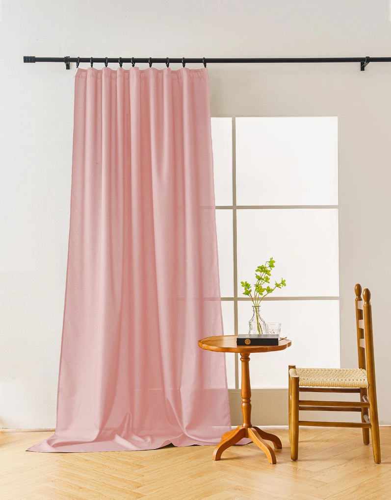 Záves OXFORD LIGHT 140x250 cm, ružový Zavesenie: Kovové krúžky