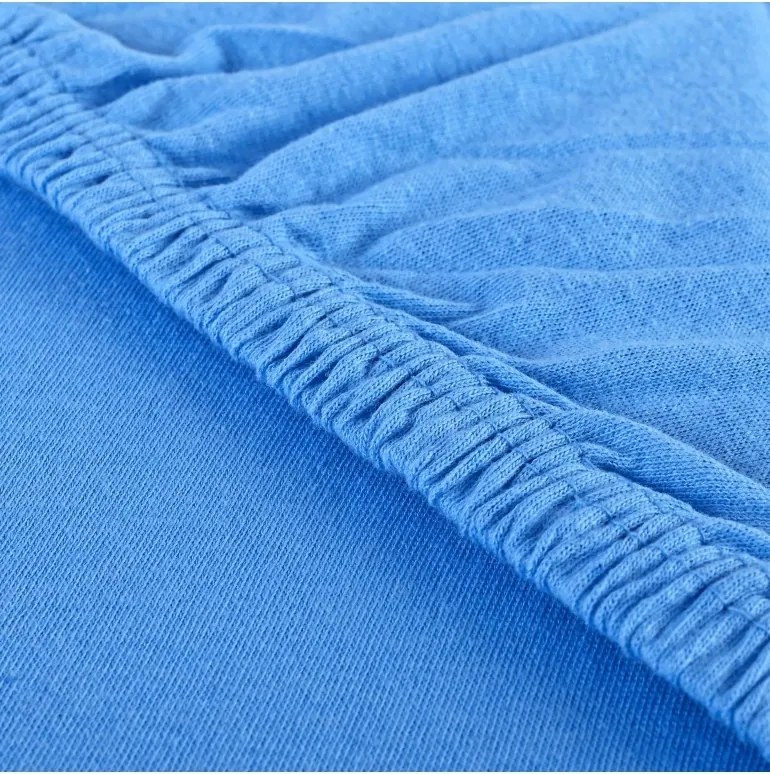 Plachta posteľná modrá jersey EMI, Plachta 160x200