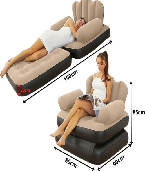 Multifunkčná nafukovacia pohovka 2v1