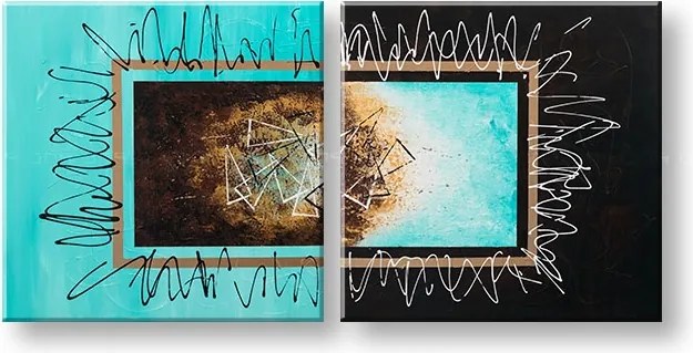 Maľovaný obraz na stenu ABSTRAKT 2 dielny YOBATAB006E2