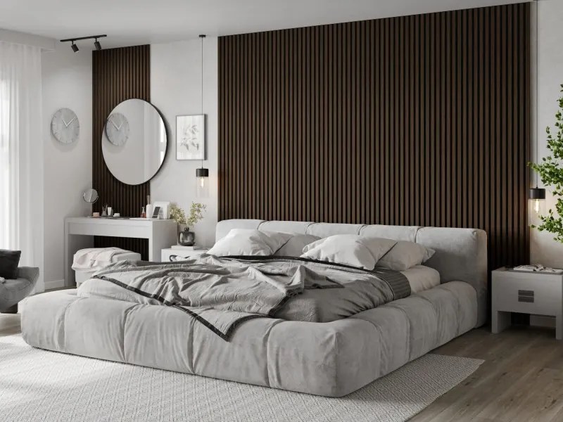 Mexen Lam-F, akustické stenové lamely 275 × 30 cm, plstený podklad 8 mm, technická dyha, orech pálený, S105-275307-3015-024