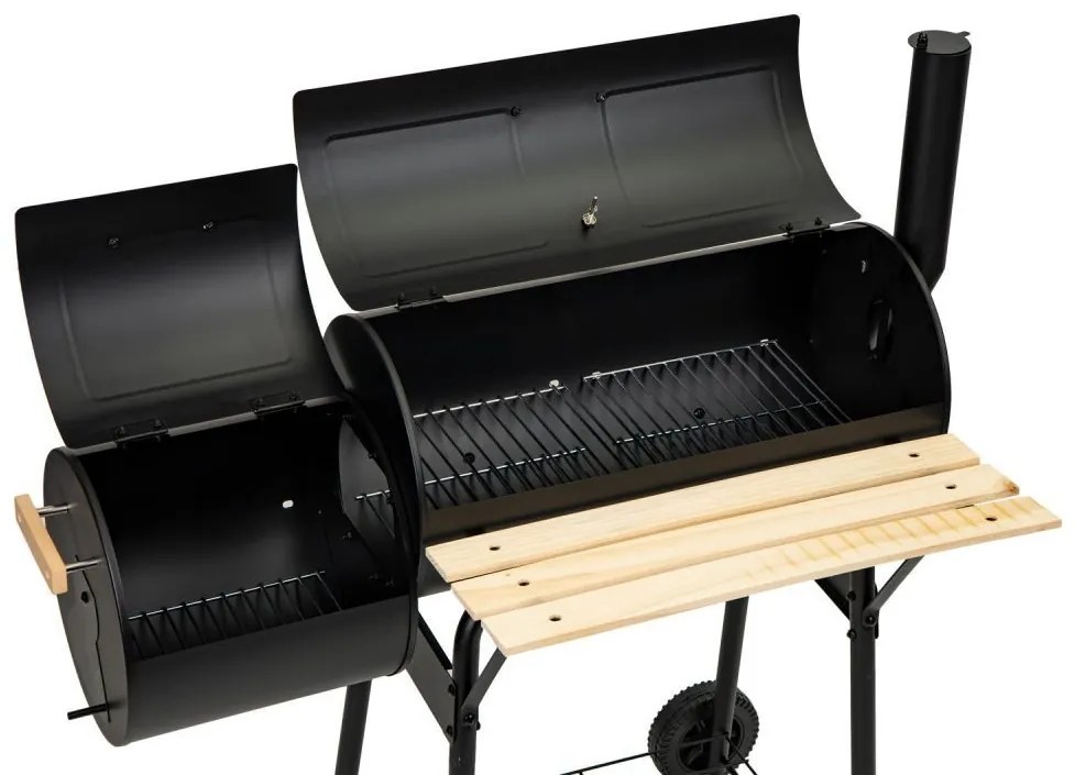 Veľký záhradný gril - 2 v 1 udiareň, teplomer + grilovacie príslušenstvo MODERNHOME - JY-061