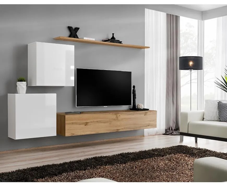 Obývacia stena Switch V Biely/Wotan