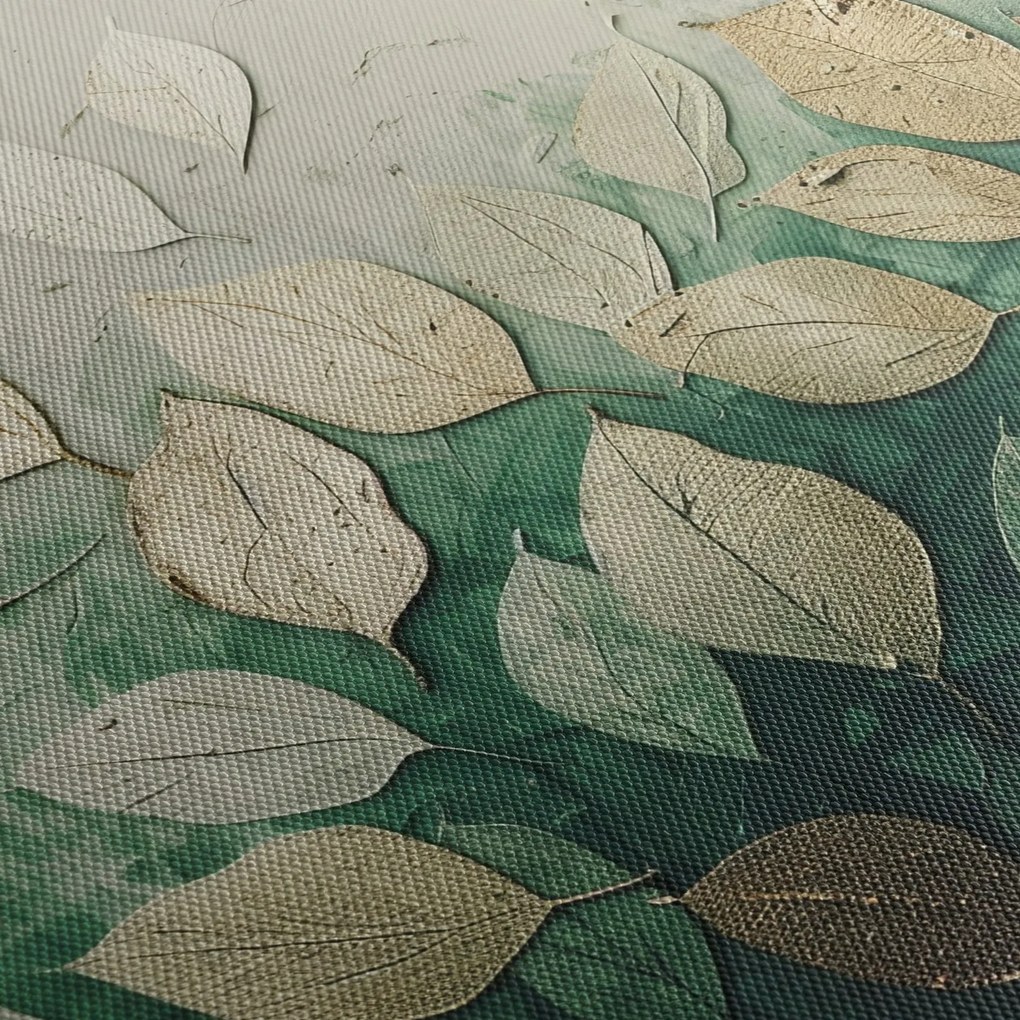Obraz - Zlato-zelené listy (90x60 cm)