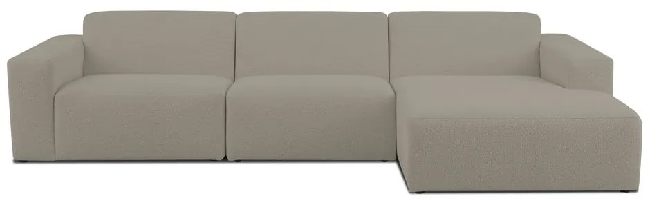 Svetlohnedá rohová pohovka z textílie buklé (pravý roh) Roxy – Scandic