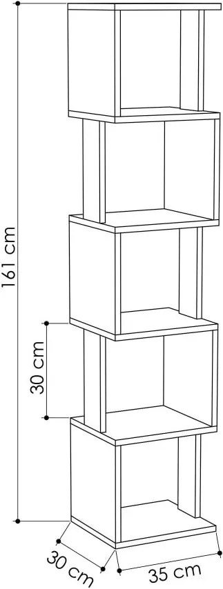 Bielo-hnedá knižnica Piri White Light Mocha