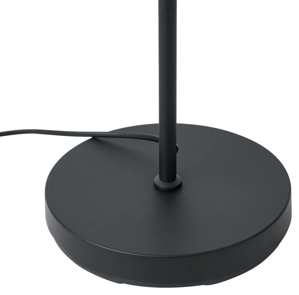 Stojacia lampa Art Deco čierna s čiernym perím - Peahen