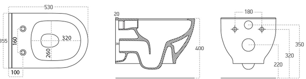 Sapho Sapho, BRILLA závesná WC misa, Rimless, 36,5x53cm, zelená mat, 100614-128
