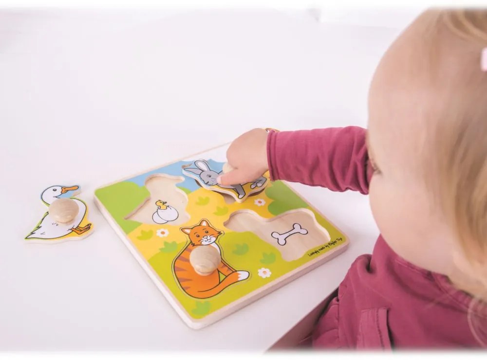 Bigjigs Toys Vkladacie puzzle domáce zvieratká