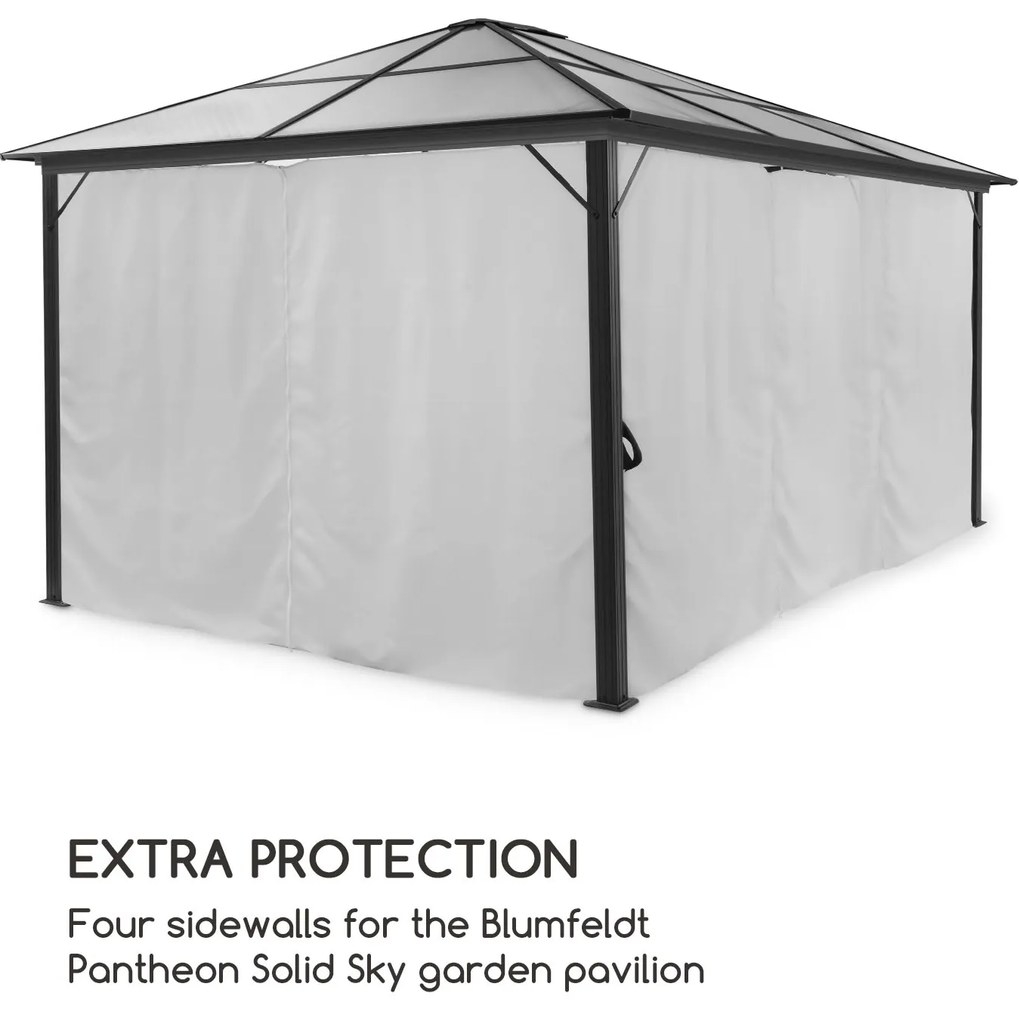 Blumfeldt Pantheon Solid Sky, bočné steny pre altánok, 4 steny, 3 x 4 m, 140 g/m²