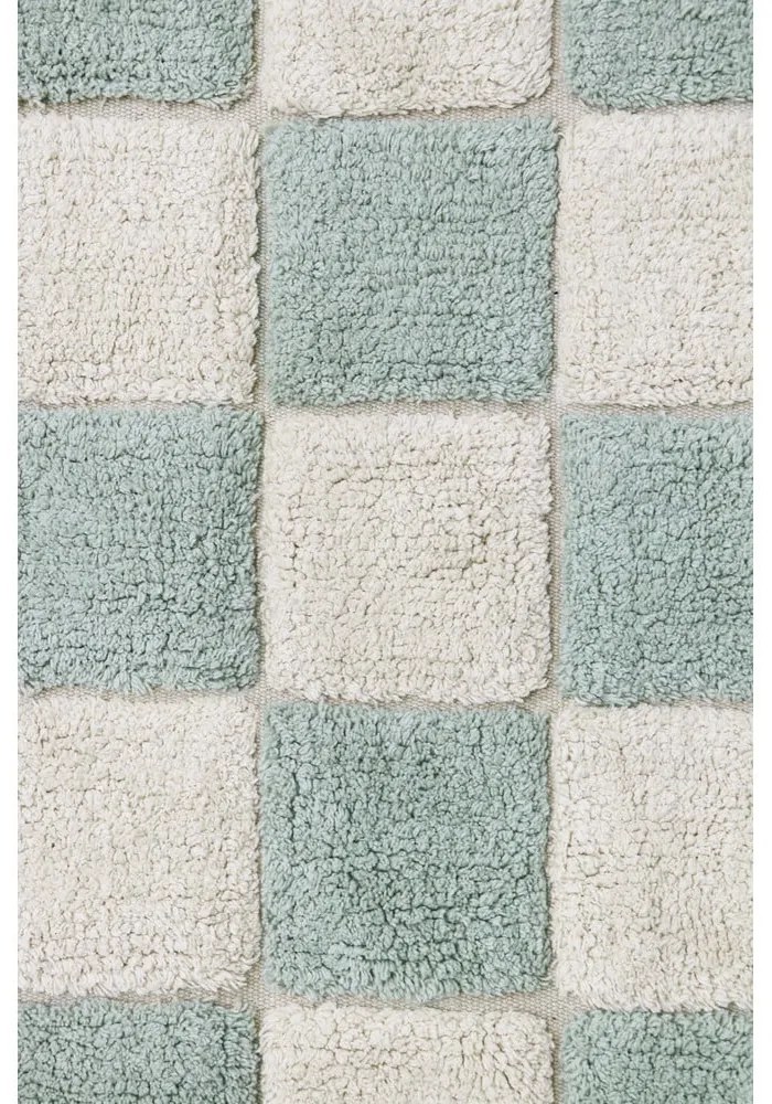 Svetlomodro-krémový prateľný ručne tkaný bavlnený koberec 120x160 cm Kitchen Tiles Blue Sage – Lorena Canals