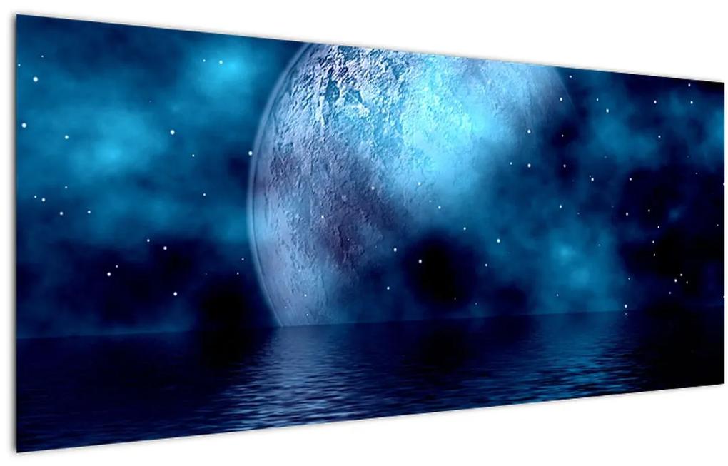 Obraz Mesiaca nad hladinou mora (120x50 cm)