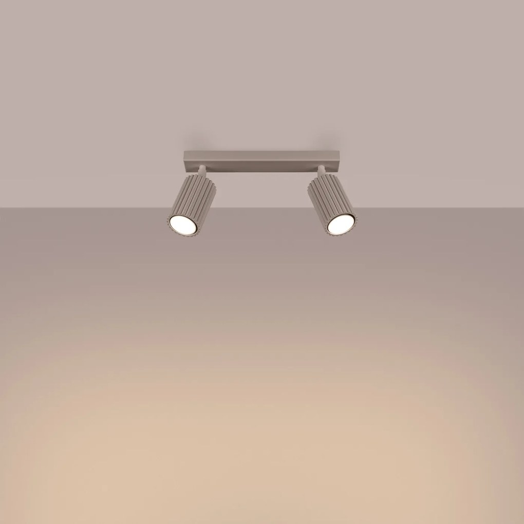 Bodové svietidlo Karbon, 2x tmavobéžové hliníkové tienidlo, (možnosť polohovania)