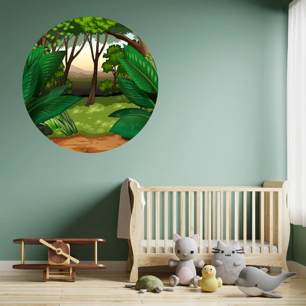 100x100cm Džungľa - textilná nálepka na stenu Veľkosť: 100 cm