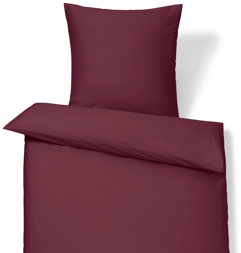 Posteľná bielizeň z bavlny a saténu, vínová, štandardná veľkosť