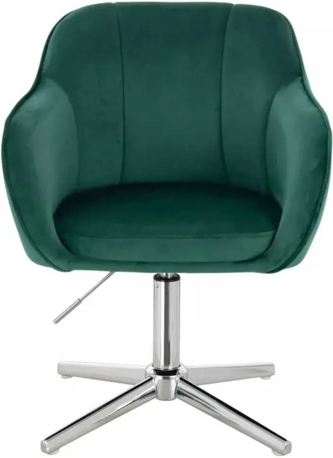 LuxuryForm DESIGN Stolička AVOLA VELUR na striebornom kríži - zelená