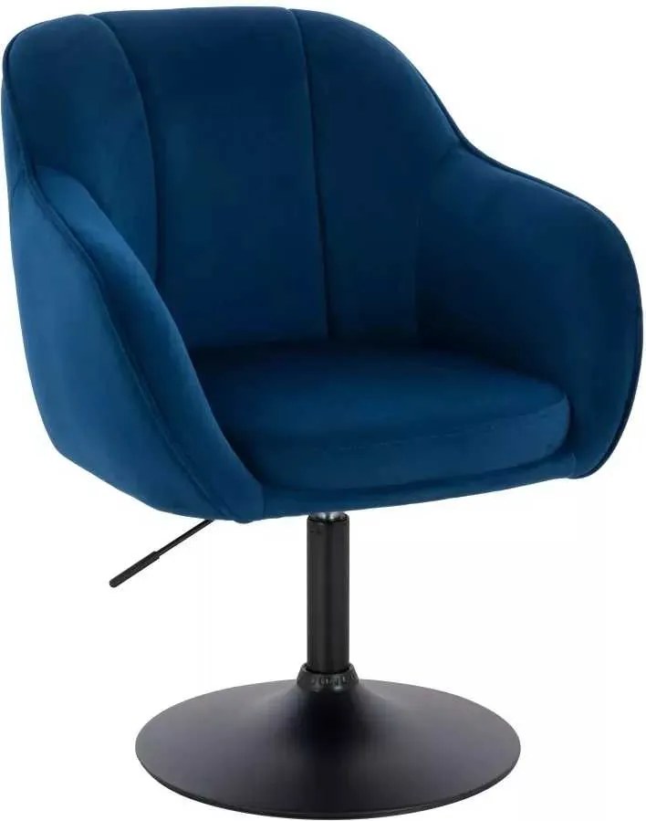 LuxuryForm DESIGN Stolička AVOLA VELUR na čiernom tanieri - modrá