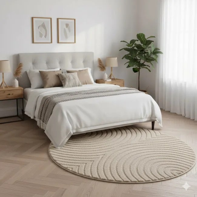 Koberec Modern Art 3D béžový kruh