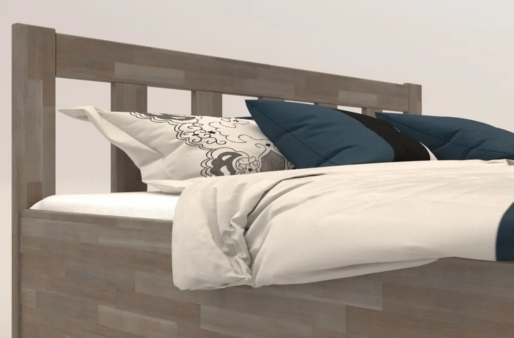 Posteľ s úložným priestorom Tema Box 180x200 cm, šedý buk