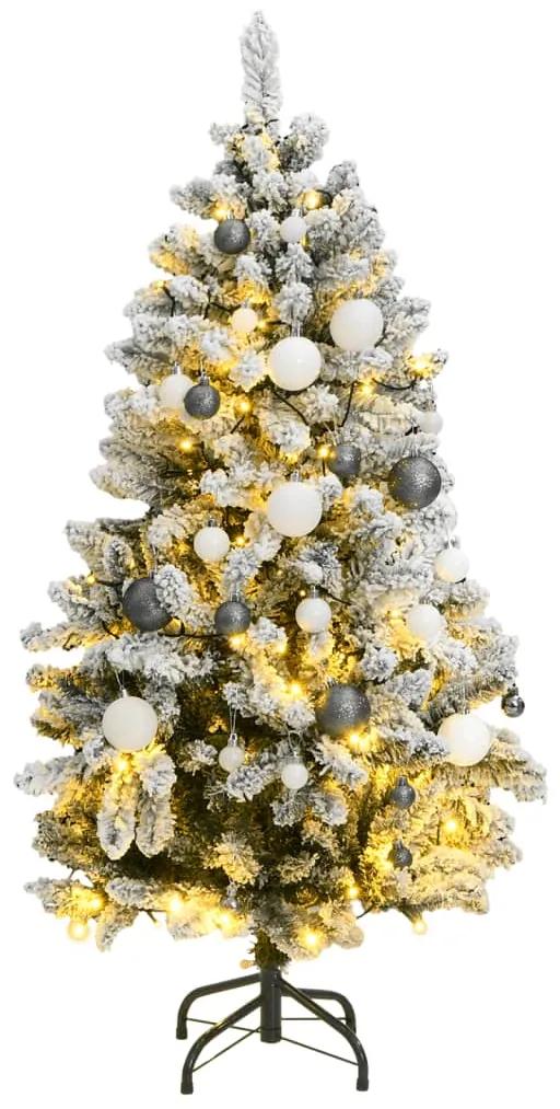Umelý výklopný vianočný stromček 150 LED a sada gúľ 120 cm 3210105