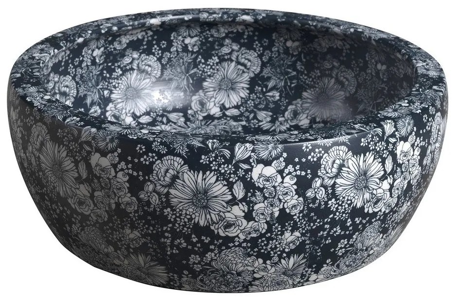 Tmavomodré keramické okrúhle umývadlo ø 41 cm Priori – Sapho