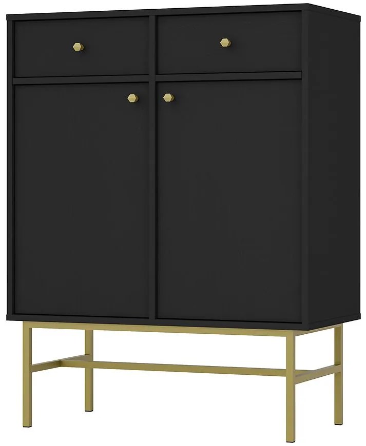 Komoda Tokyo 3  2F 2S čierny grafit 826