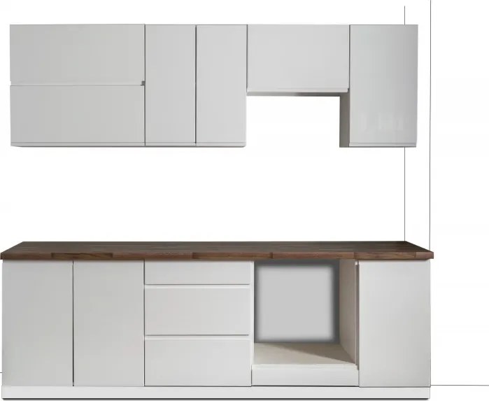 Kuchynská linka Aspen 240cm biela