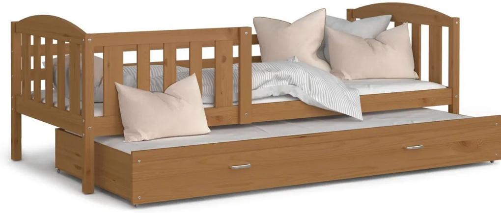 Expedo Detská posteľ KUBA P2 + matrac + rošt ZADARMO, masiv, 190x80 cm, olcha