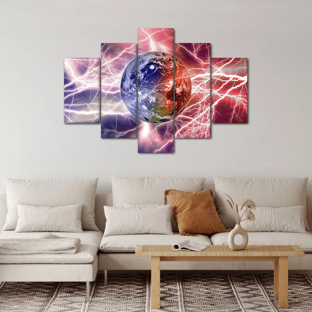Obraz - Zemeguľa pod prúdom (150x105 cm)