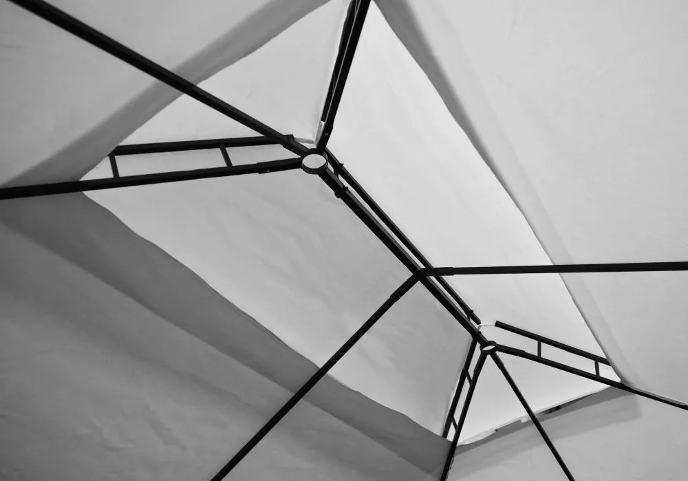 Luxusný záhradný pavilón 3x3x2,8 m - sivý - moskytiéra + plné steny