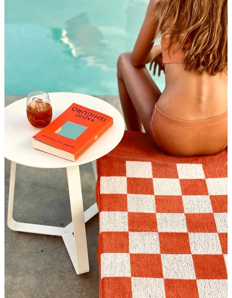 Terakotovooranžová bavlnená plážová osuška Sunnylife Luxe Games, 175 x 90 cm