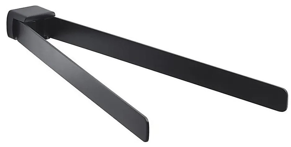 Gedy - Nástenný vešiak na uteráky otočný PIRENEI 36 cm matná čierna