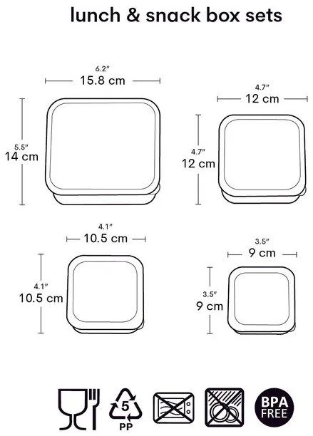 A Little Lovely Company - súprava štyroch desiatových škatuliek - jahody