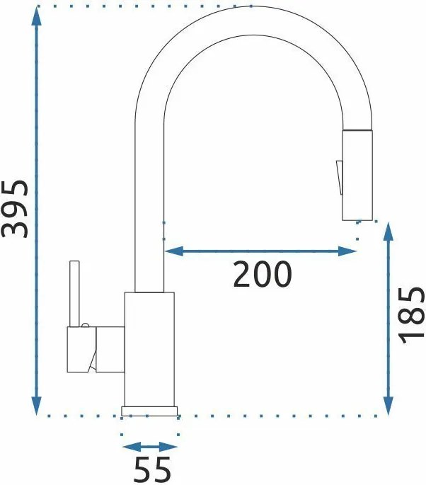 Rea Paul, 1-komorový oceľový drez 600x480x185 mm, brúsená oceľ, ZLE-06009