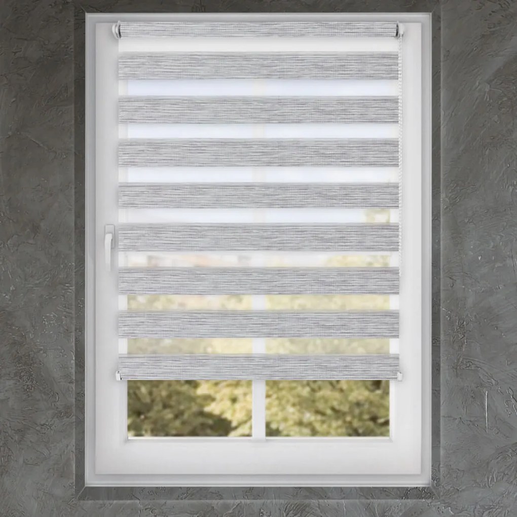 FEXI Roleta Deň a noc, Hesián, Biela, E 001 Šírka rolety: 30 cm, Výška rolety: 150 cm, Strana a farba mechanizmu: Ľavá - Hnedá