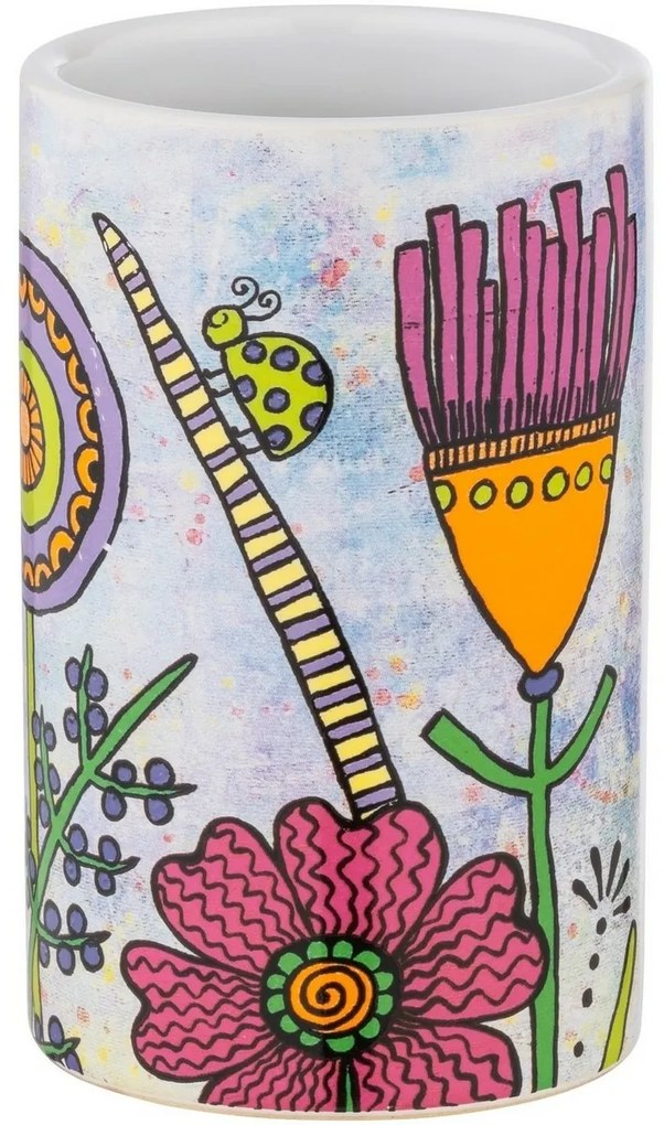 Wenko Keramický téglik na kefky Rollin'Art Full Bloom
