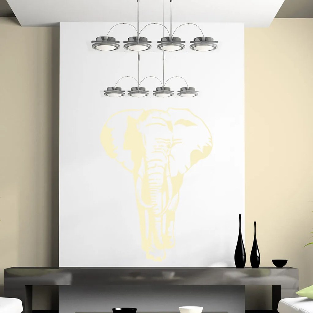 Veselá Stena Samolepka Silueta Slona Farba: oranžová, Veľkosť: 80 x 60 cm