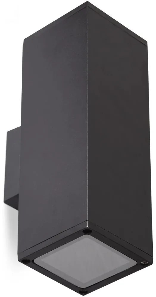 Vonkajšie nástenné svietidlo 2xGU10/35W/230V IP54 hranatý čierna