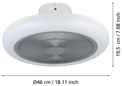Eglo 35138 - LED Stmievateľný stropní ventilátor KOSTRENA LED/25,5W/230V šedá +DO