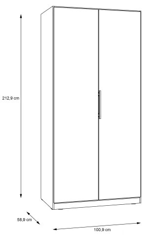 Šatníková skriňa MARO 100x213 cm dub artisan