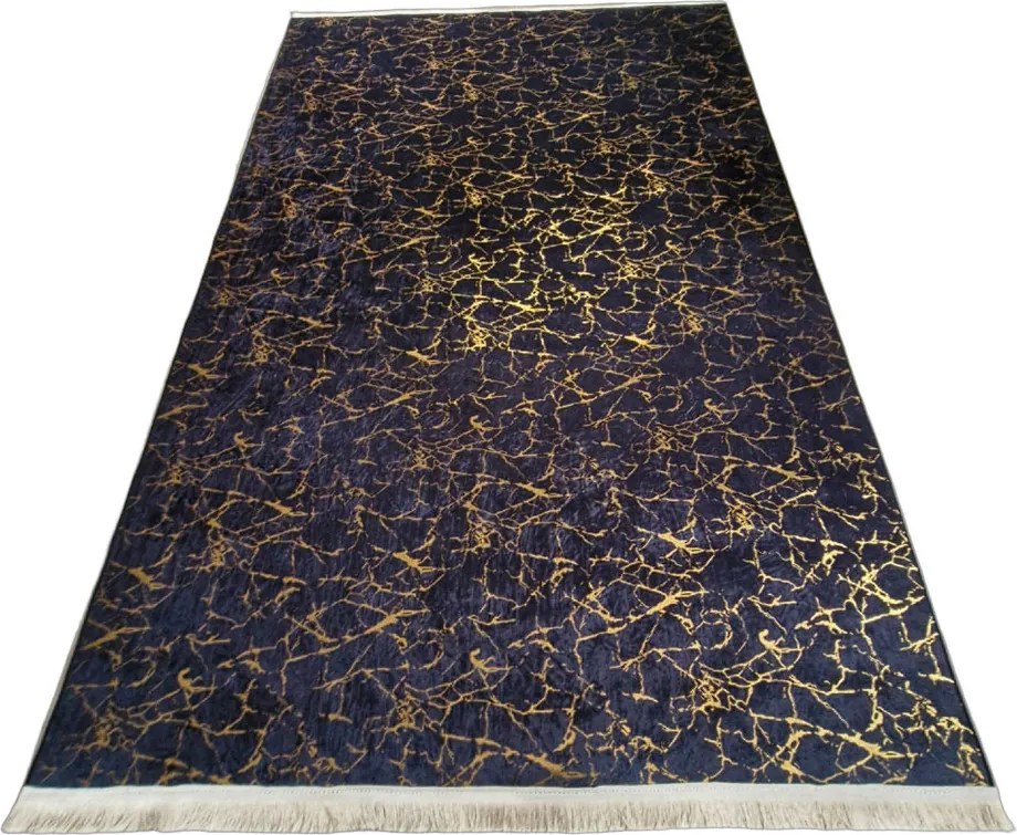 Moderný koberec Parys v čierno-zlatom prevedení | nízky vlas Rozmer: 160x230 cm
