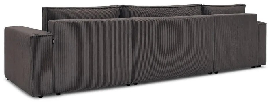 Taupe menčestrová rozkladacia rohová pohovka (do tvaru "U") Nihad – Bobochic Paris