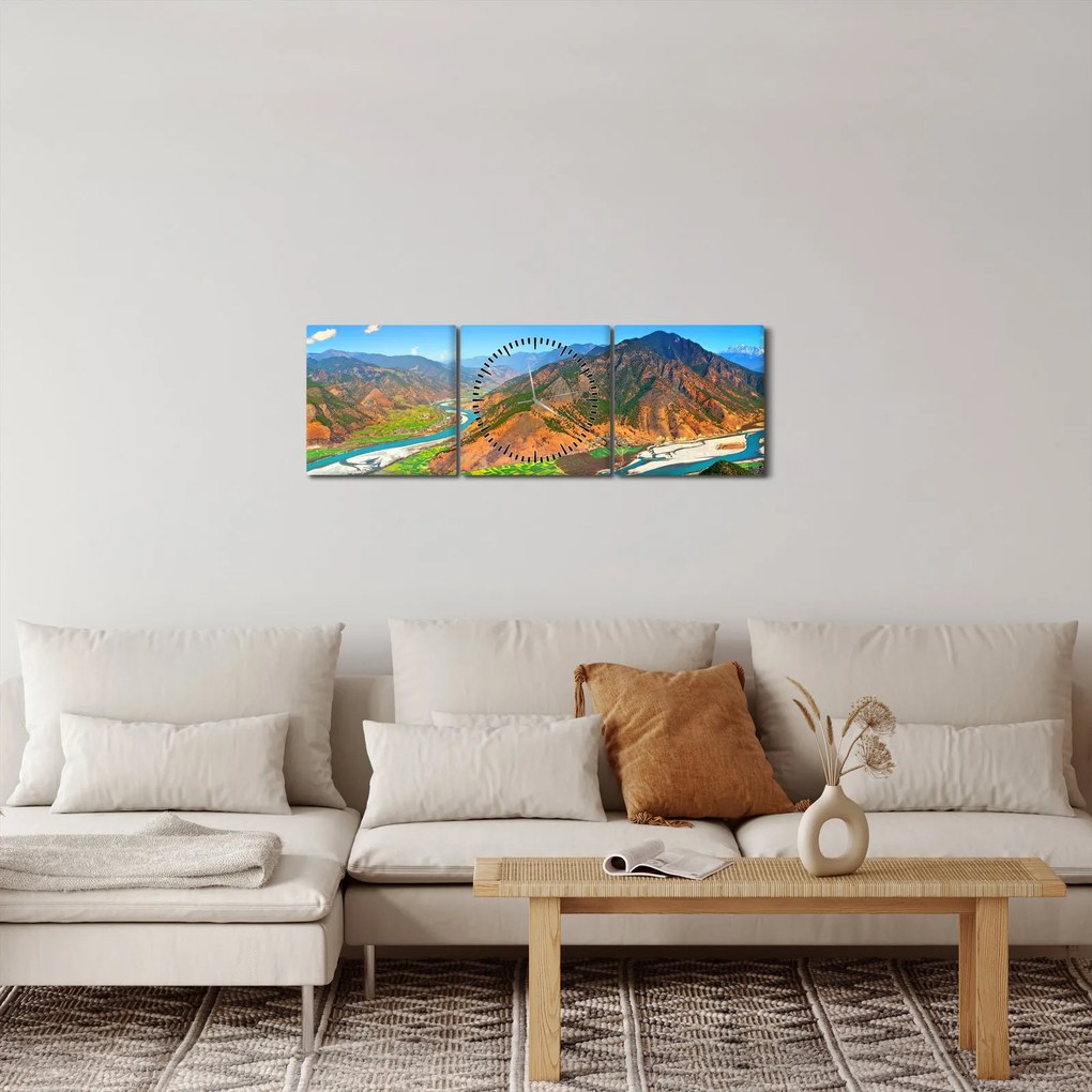 Obraz - River Yangtze (s hodinami) (90x30 cm)