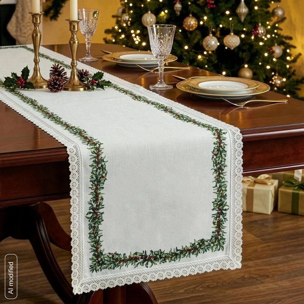 VIANOČNÝ BEHÚŇ NA STÔL XMAS8 40X140 CM VZOROVANÁ